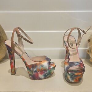 New Vibrant Tie-Dye Platform Heels